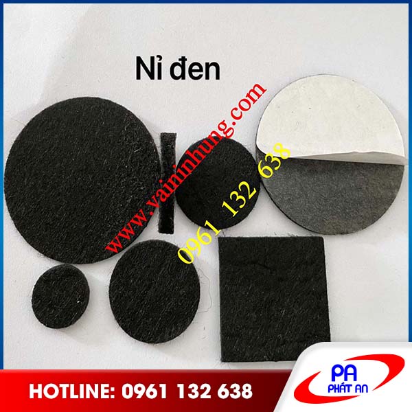 Vải nỉ đen tròn